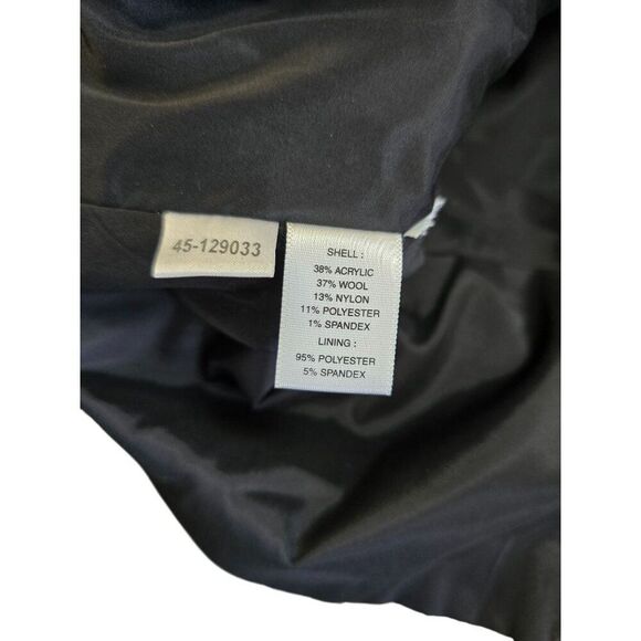 Tweed Button-Up Jacket wool blend Black White Textured classic Workwear capsule - Picture 4 of 5